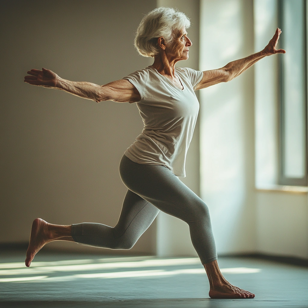 Людина виконує вправи на баланс